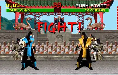 Début de combat entre sub-zero et scorpion